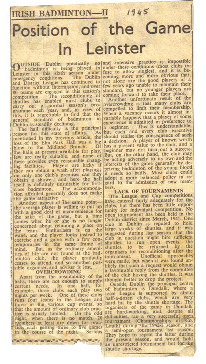 Position Of The Game In Leinster