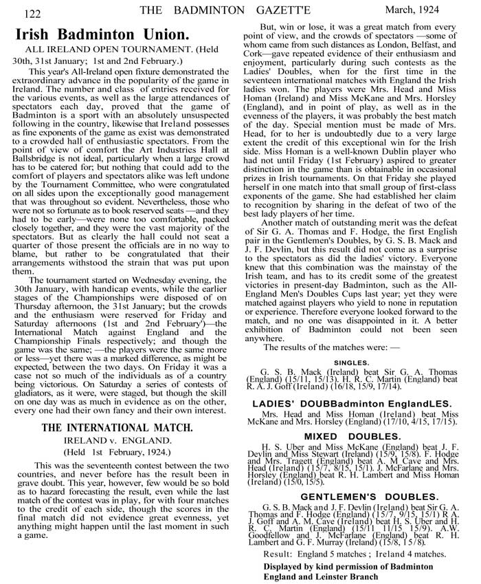 Irish  Badminton  Union.